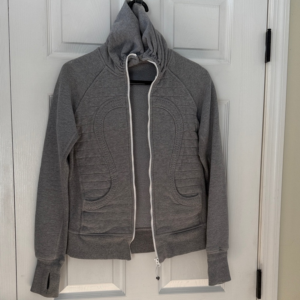 Gray Lululemon Scuba Full Zip-Up Hoodie